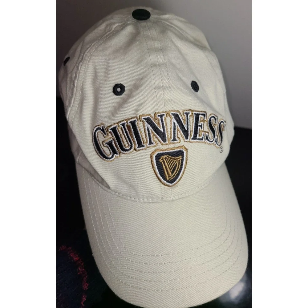 Guinness Beer Brand Logo Adjustable‎ Hat Beige Embroidered IRISH HARP